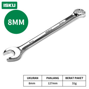 ISKU Kunci ring pas set 11 pcs Spanner Wrench Kombinasi Ring dan Pas 8 9 10 11 12 13 14 17 18 19 21 22 24mm