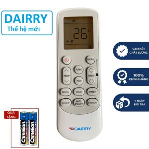 Điều khiển điều hoà Dairry 1&2 chiều hàng chính hãng theo máy Remote máy lạnh dairry 1 ngựa mót bấm dairy có đèn