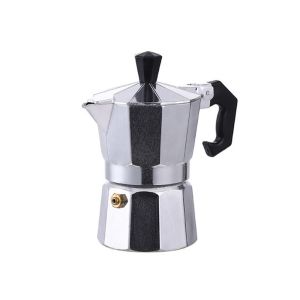 LIANG Nhôm Bình Moka Máy pha cà phê 50ml 100ml 150ml 300ml 450ml Với bộ lọc bằng thép không gỉ Ấm đun nước Espresso Cổ điển Bát giác Máy pha cà phê Espresso bếp