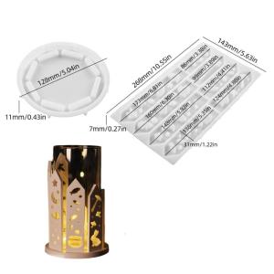 Silicone Epoxy Resin Mold Hollow House Shape Silicone Stand Mold Silicone Texture for Crafting House Candlesticks