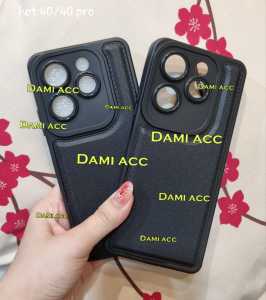 case infinix hot 40 infinix hot 40 pro leather black case kulit jeruk soft case