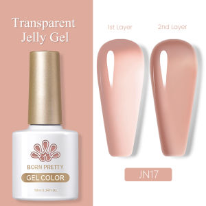 BORN PRETTY 10ML Jelly Pink Gel Polish Translucent Nail UV LED Soak Off Nail Art Polish Nude color UV Gel Nail Semi Permanent