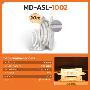 MODI ไฟริบบิ้นAC220v ไฟ LED Strip Light ยาว20M 30M เหมาะสำหรับใช้ภายในอาคาร ไฟเส้นตกแต่ง คริสมาส ปีใหม่ ไฟเส้น แถบ LED SMD LED
