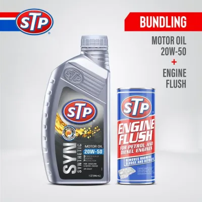 STP [BUNDLE] OLI SINTETIK 20W-50 + ENGINE FLUSH PEMBERSIH OLI