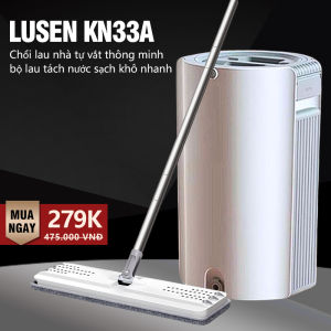 Chổi lau nhà tự vắt thông minh cây lau nhà 360 độ bộ lau tách nước sạch khô nhanh Lusen KN33A