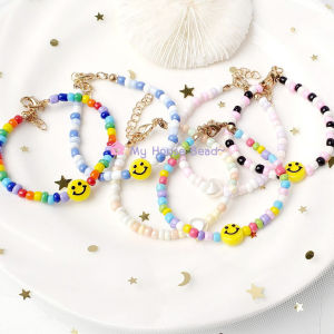 สร้อยข้อมือลูกปัด กำไลลูกปัดแบบปรับได้ กำไลลูกปัด สร้อยข้อมือเกาหลี น่ารักมากๆ มีอีกหลายสี l K2