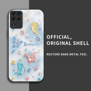 สำหรับ Oppo A94 4G และ Oppo F19 Pro เคสศัพท์กันตกลายผีเสื้อสีน้ำมัน บุคลิกภาพทันสมัย