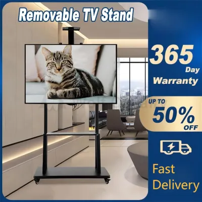 32-85 Inch Tv Stand Portable Tv Trolley Stand LED LCD Monitor Universal Lcd Kaki Bracket with Wheels and Table Stand