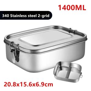 1/2/3 Grids 304 Stainless Steel Lunch Food Container Bento Top Grade Snack Storage Compartment Lunch Kitchenware for Home
