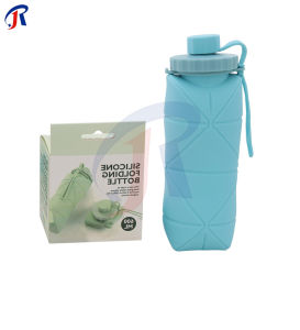 R.joy Botol Air Minum Lipat Portable Bahan Silikon Ukuran 600ml Untuk Olahraga Outdoor/Simple Style Travel Cup Easy Storage Folding Cup for Student/Travel Bundling Origami Bottle