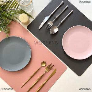 [COD] WEICHENG Hai lớp da bảng Mat Nordic nhiệt-proof placemat cách nhiệt không thấm nước dầu-proof bảng thảm cho khách sạn nhà trang trí