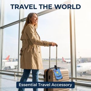 DIVATEN Silicone Luggage Labels with Signature Paper Waterproof Luggage Tag Cute Universal Suitcase Name Label for Men Women