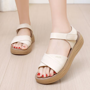 [Free Shipping] WomenS Sandals Summer Shoes For Middle-Aged And Elderly Women New Style Breathable Soft-Soled Flat Shoes Comfortable And Casual Footwear