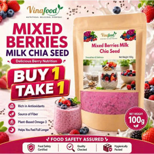 [ NEW ] Mixed Berries Milk Chia Seed Drink Powder - High Fiber Healthy Drink Instant Breakfast Smoothie