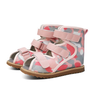 Ortoluckland Kids Shoes Girls Summer Sandals Children Boys High Heel Reinforced Camouflage Orthopedic Mesh Flats 3 To 12Years