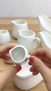 E.B. Kitchen Ceramic Mini Coffee Milk Kettle Milk Jug Small Milk Cup 50ml 100ml 240ml Sauce Bowl 1Pc