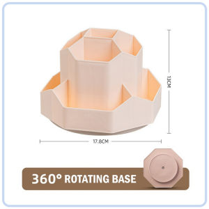 【DAILY ESSENTIAL】 Rotating Makeup Organizer 3820 - Blue / Pink / White
