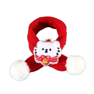 GAOSU Pet Printed Pet Scarf Cartoon Knitted Scarf Fog Costume Funny Hand-Woven Pet Costumes Christmas Decor