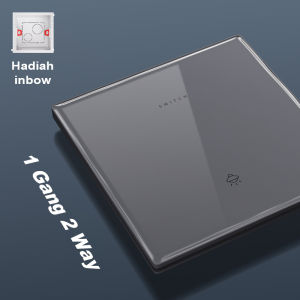 Hadiah Inbow Sakelar Tempered Glass Multifungsi 4 Sakelar Mewah - Warna Abu-abu