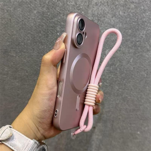 เคสแม่เหล็กหรูหราพร้อมสายคล้องสำหรับ iPhone 11 13 12 14 15 16 Pro Max 11 Pro เคสโทรศัพท์แม่เหล็กป้องกันเลนส์แบบด้าน