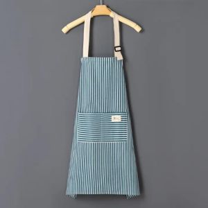 1688 แฟชั่น ผ้ากันเปื้อนลายทาง ผ้ากันเปื้อนในครัว ผลิตจากผ้าฝ้าย ระบายอากาศได้ดี ไม่อับชื้น มีกระเป๋าด้านหน้า ผ้ามีความนุ่ม กันน้ำ กันฝุ