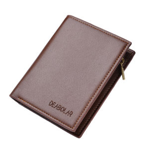 Deabolar Dompet Uang Lipat Vertikal R086-2 Bahan Sintetis Lembut Dengan Tempat Koin Zipper