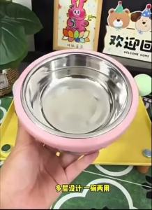 Elevated Cat Bowl Four-legged Detachable Stainless Steel Bowl Dopamine Dog Feeder & Water Bowl