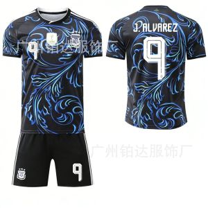 AU2627 Argentina away football jersey World Cup Messi 10 Alvarez jersey and team uniform set