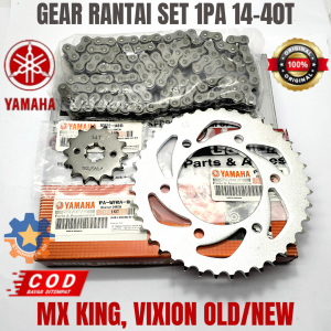 GEAR RANTAI SET YAMAHA 1PA 14-40T MOTOR VIXION NEW/LAMA MX KING KUALITAS ORISINIL ASLI YGP GER GIR