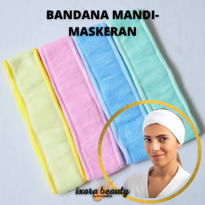 Bandana Bando Facial Standard Ekonomis bandana mandi / maskeran 1 pcs