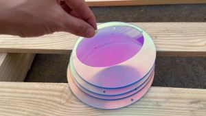 Round Colorful Plexiglass Iridescent Acylic Circle With Hole For DIY KeychainCraftingPendantHome Decoration