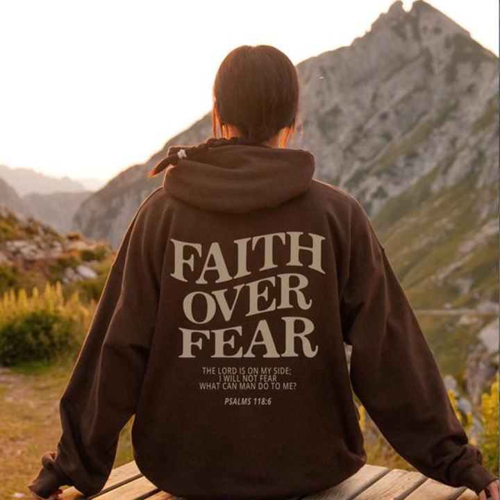 Faith Over Fear Christian Hoodie Christian Sweatshirt Jesus Hoodie - Main Image