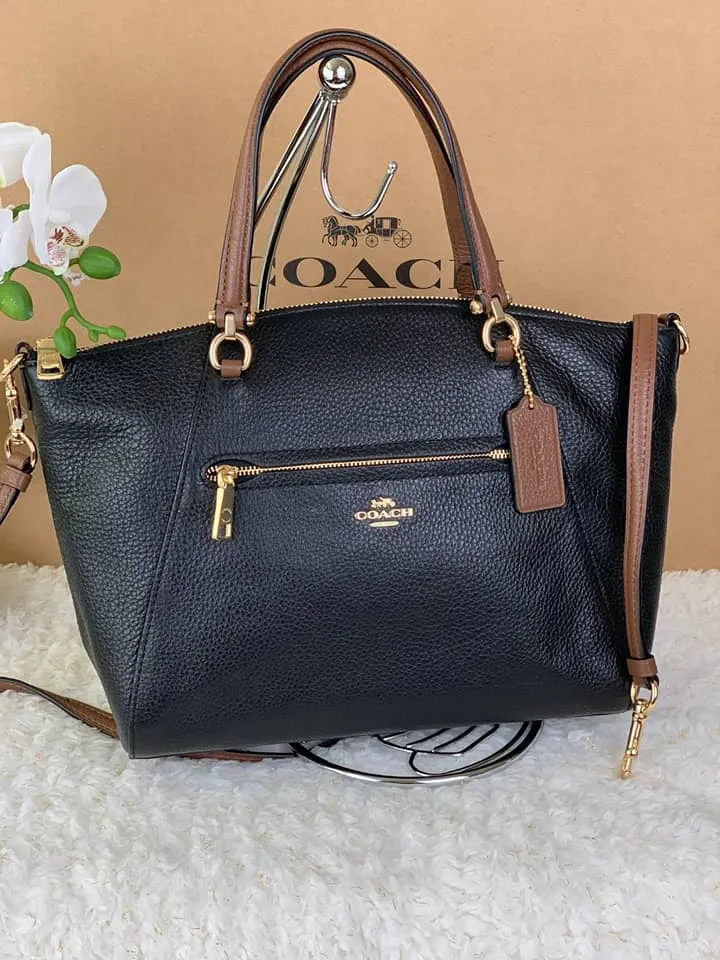 Coach black store prairie leather satchel