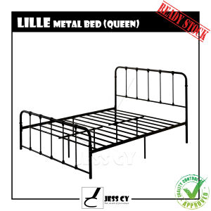 LILLE Metal Bed / 3ft / 5ft / Single / Queen / Modern Metal Bed / Industrial Design / Jess CY