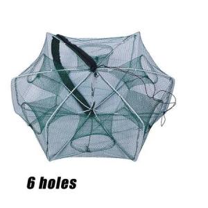 6-16 Hole Folding Fishing Net Portable Fish Cage Polygonal Shrimp Cage Shrimp Crab Catching Tool Umbrella Cage