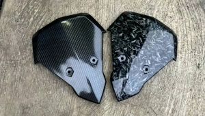 Panel dasi tameng kecil depan vario 125 150 led carbon wtp motif forged kevlar