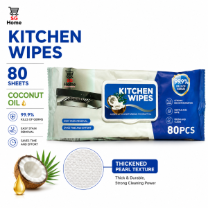 Kitchen Wet Wipes Large Wet Wipes Cleaning Wipes Disposable Wet Wipes for Heavy Oil Cleaning Cloth Oil Removal 80sheets/pack