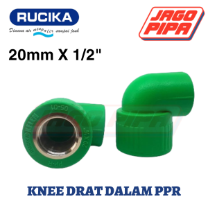 Rucika PPR Knee Drat Dalam 20 x 1/2 Inch Female Threaded 90 Elbow Rucika Kelen Green Tigris 20mm x 1/2"