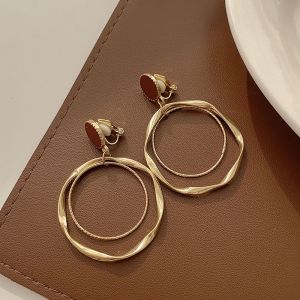 Khuyên Tai Màu Cà Phê Retro Khuyên Tai Cao Cấp Khuyên Tai Cao Cấp Đính Ngọc Trai Gió Lạnh Khí Chất Màu Đỏ Lưới Hàn Quốc Đơn Giản Cho Nữ