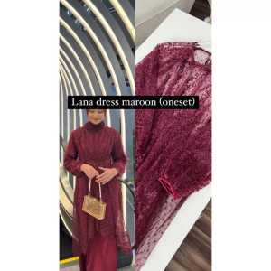LANA BRUKAT BUSUI FRIENDLY DRESS KONDANGAN GAMIS BRUKAT TERBARU GAUN KONDANGAN WANITA