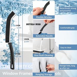 Flexible Microfiber Crevice Cleaning Brush with Comfort Grip for Door Track & Tiny Spaces