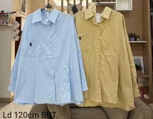 KEMEJA WANITA POLOS LOGO IMPORT BUT