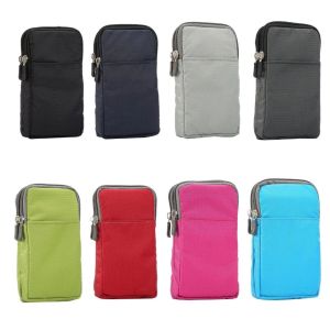 COLOO Portable Outdoor Wallet Case 2 Zippers Belt Clip Bag Phone Shoulder Bag Smartphone Bag Phone Bag Phone Waist Pouch Mobile Phones Pouch