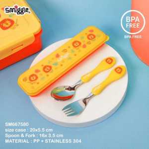 SMIGGLE SENDOK SET garpu anak animals stainless 304 BPA FREE - GO CENTRAL