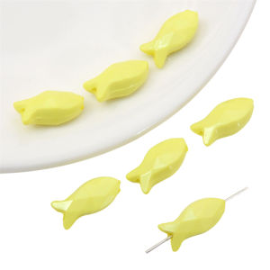 40Pcs 18x8mm Plastic Acrylic Solid Colorful Fish Beads Charms for Necklace Bracelet Keychain DIY Jewelry Craft Making