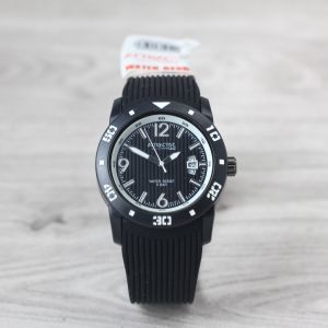 Jam tangan Wanita Q&Q DB02 ATTRACTIVE bulat tali rubber/silicon tanggal aktif analog original