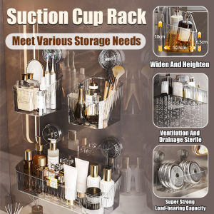 No Need To Punch Holes No Damage To The Wall💯 Kitchen And Bathroom Suction Cup Rack Bathroom Shelf Water Ripple Sink Organizer Suction Cup Storage Box无需打孔不伤墙面厨房浴室吸盘架浴室置物架