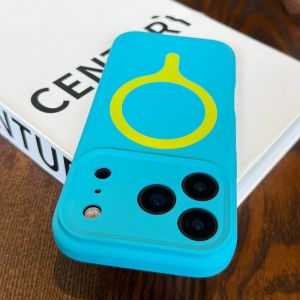 Original Liquid Silicone Magne Fluorescent Case For iPhone 17 16 Pro Max Candy Smooth Soft Armor Wireless Charge 17PM Cover