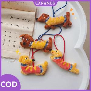 CANAMEK✨ Kawaii Dachshund búp bê sang trọng phim hoạt hình nhồi bông con chó con Keychain Mặt dây chuyền Ba lô quyến rũ đáng yêu Túi treo trang trí Kid Quà Tặng
