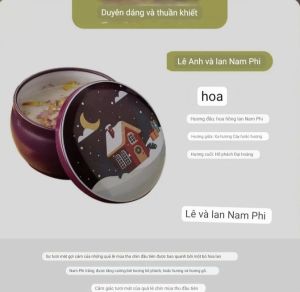 Nến thơm Noel sáp thơm nến thơm mini hoa khô tinh dầu thư giãn phong cách vintage - Happy Life 4U